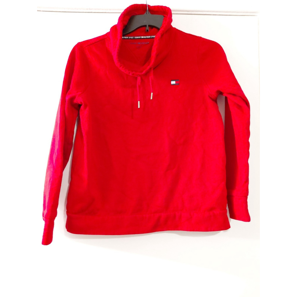 Tommy Hilfiger Men's Modern Fit Sport Cowl Neck Pullover Sweater Red EUC